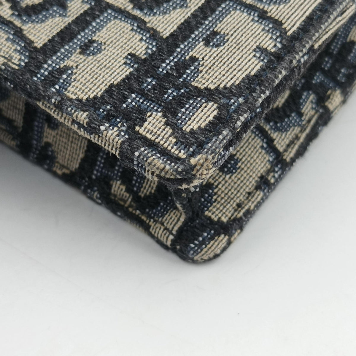 Pre-owned Christian Dior Saddle Navy×Gray jacquard  bum bag/waist bag | stylenewstar
