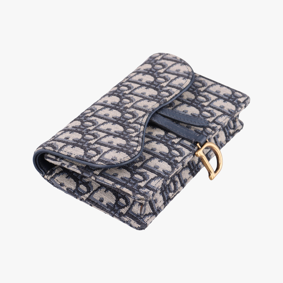 Pre-owned Christian Dior Saddle Navy×Gray jacquard  bum bag/waist bag | stylenewstar