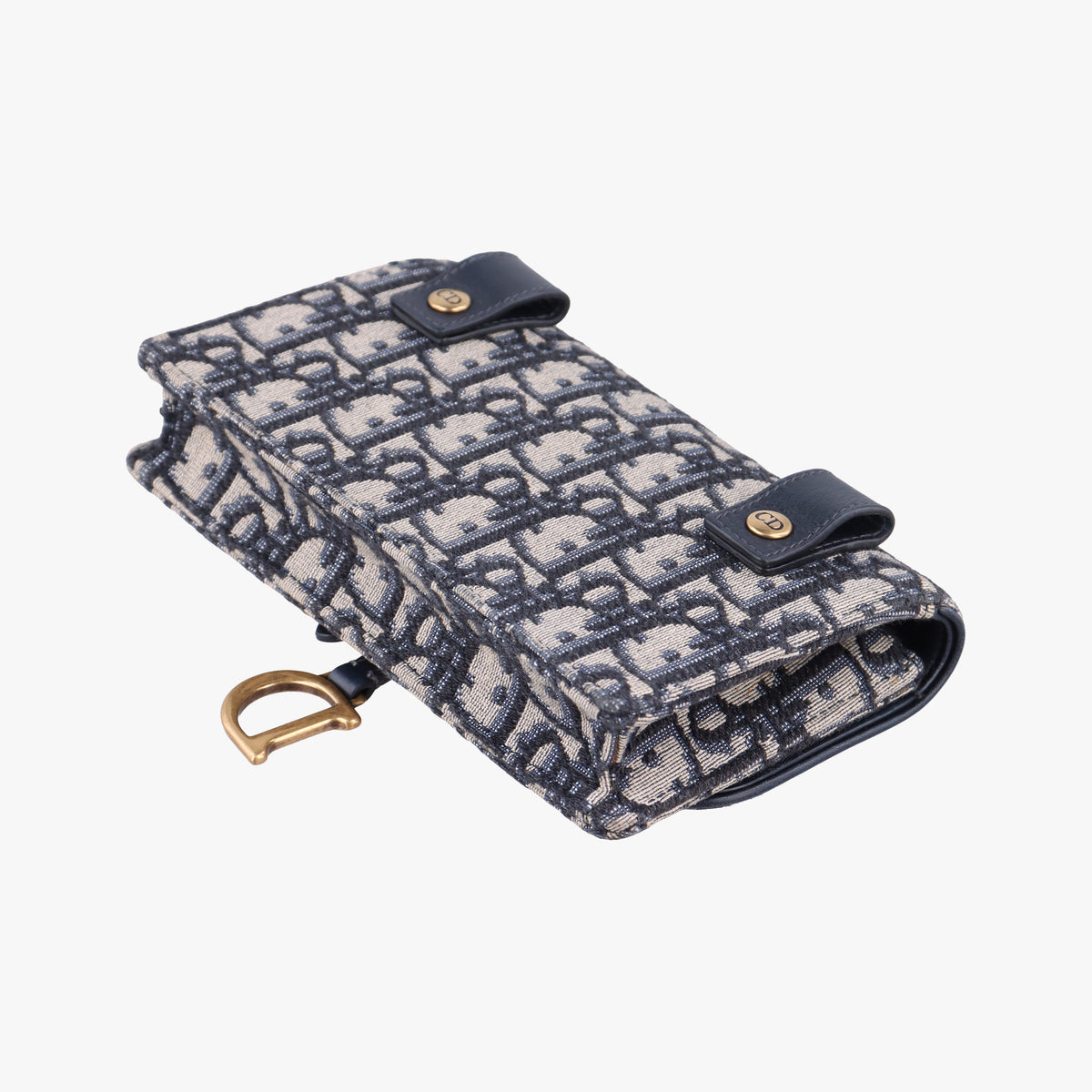 Pre-owned Christian Dior Saddle Navy×Gray jacquard  bum bag/waist bag | stylenewstar