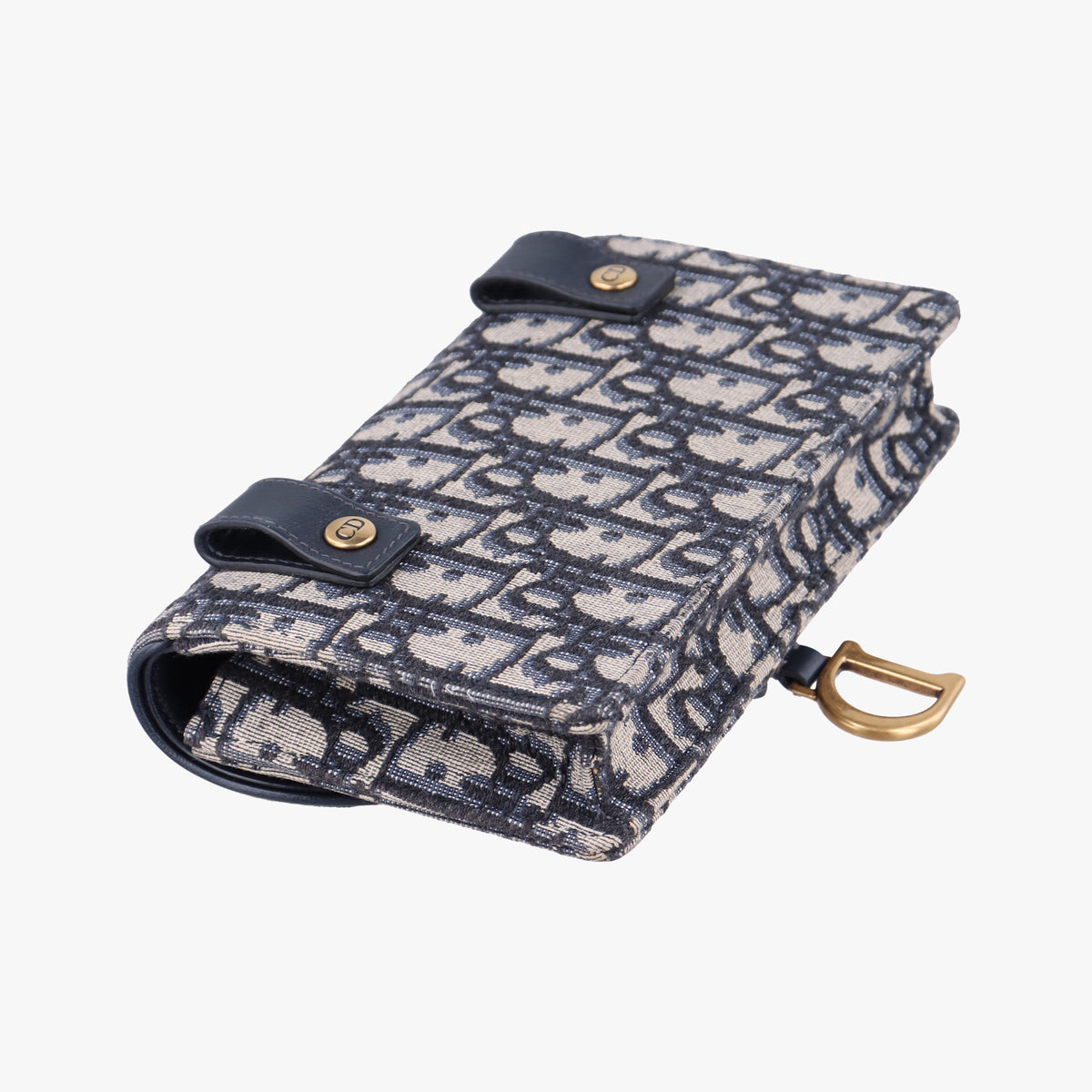 Pre-owned Christian Dior Saddle Navy×Gray jacquard  bum bag/waist bag | stylenewstar