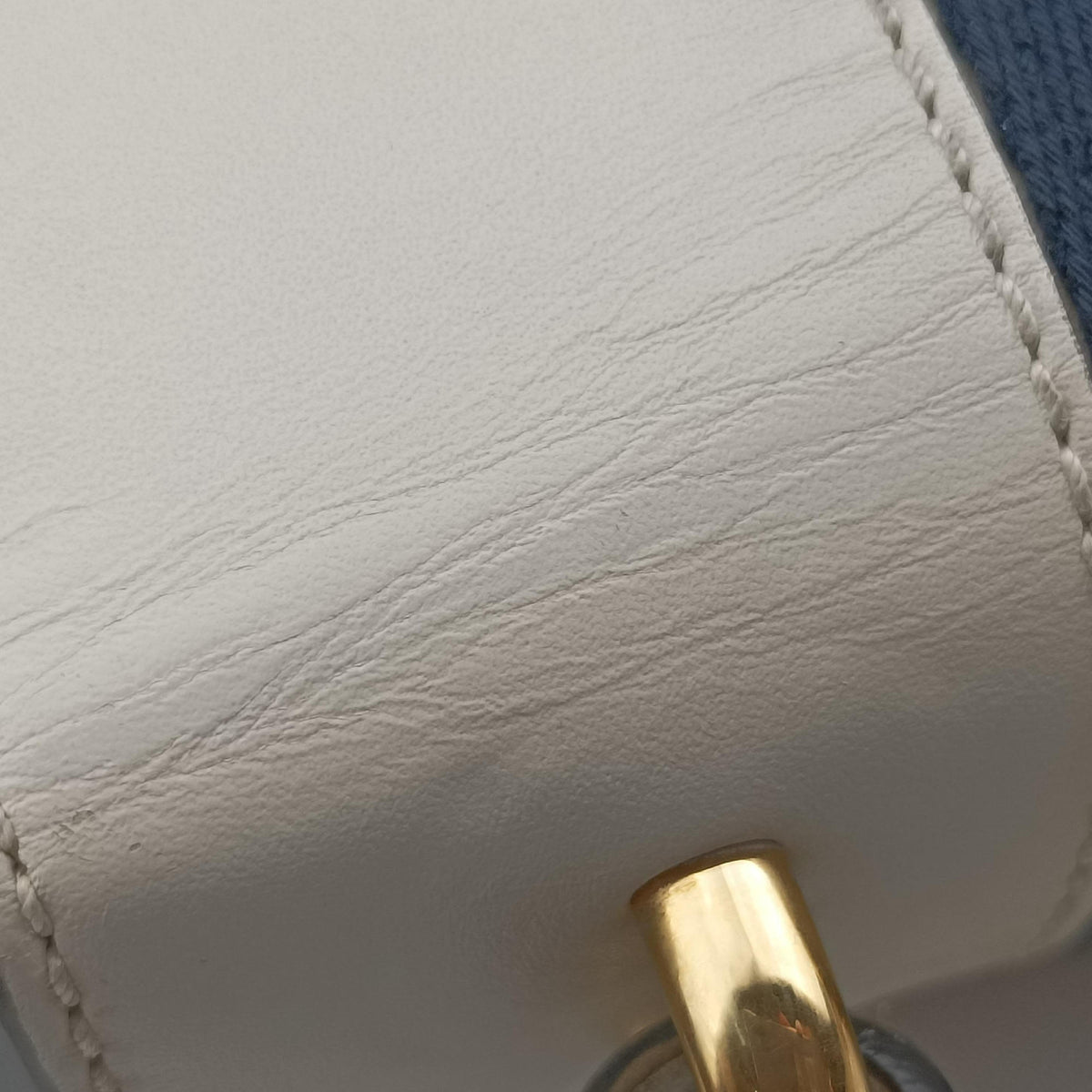 Pre-owned Gucci Sylvie Ivory×navy×red Leather 470270 shoulderbag | stylenewstar