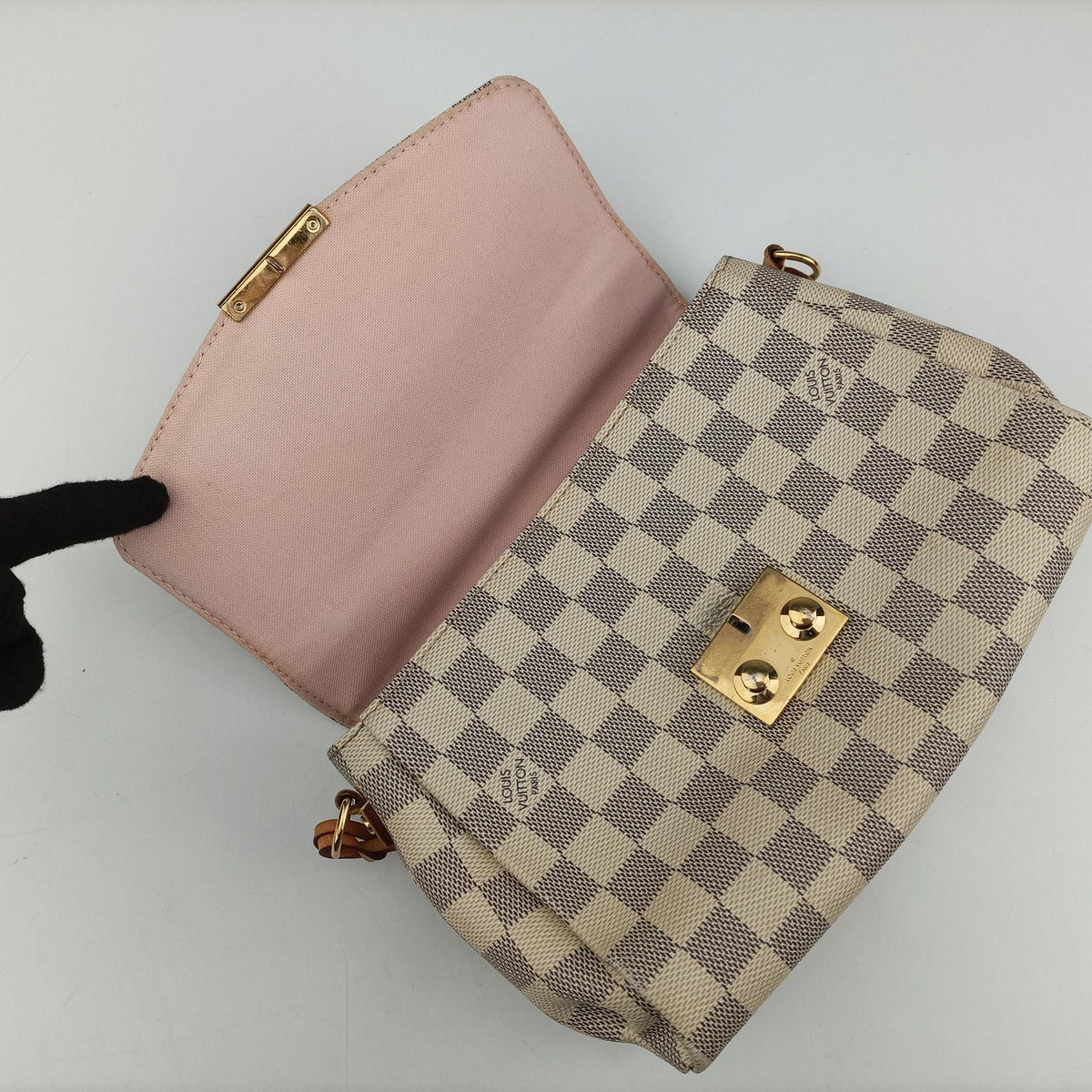 Pre-owned Louis Vuitton CROISETTE Azur Damier Canvas N41581 shoulderbag | stylenewstar