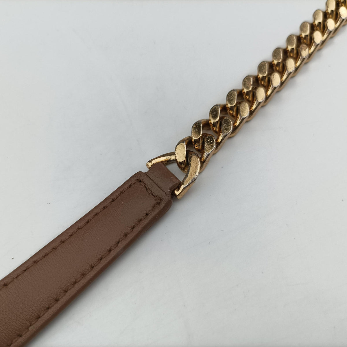 Pre-owned Burberry Lola chain TB Red×Pink×Beige Leather  shoulderbag | stylenewstar