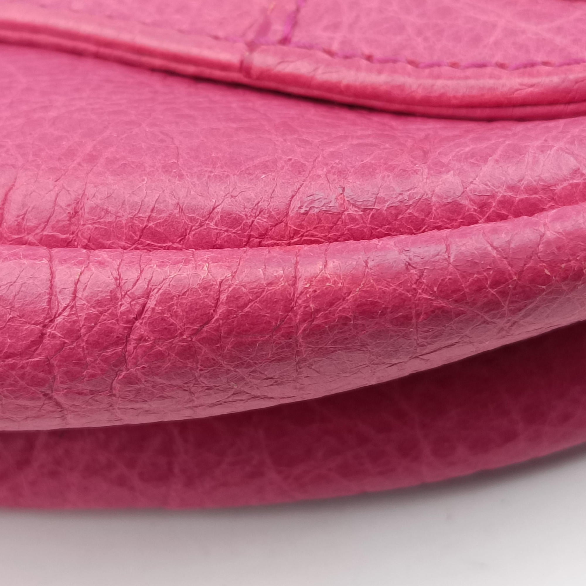 Pre-owned Balenciaga Classic Folk Messenger Pink lambskin  shoulderbag | stylenewstar