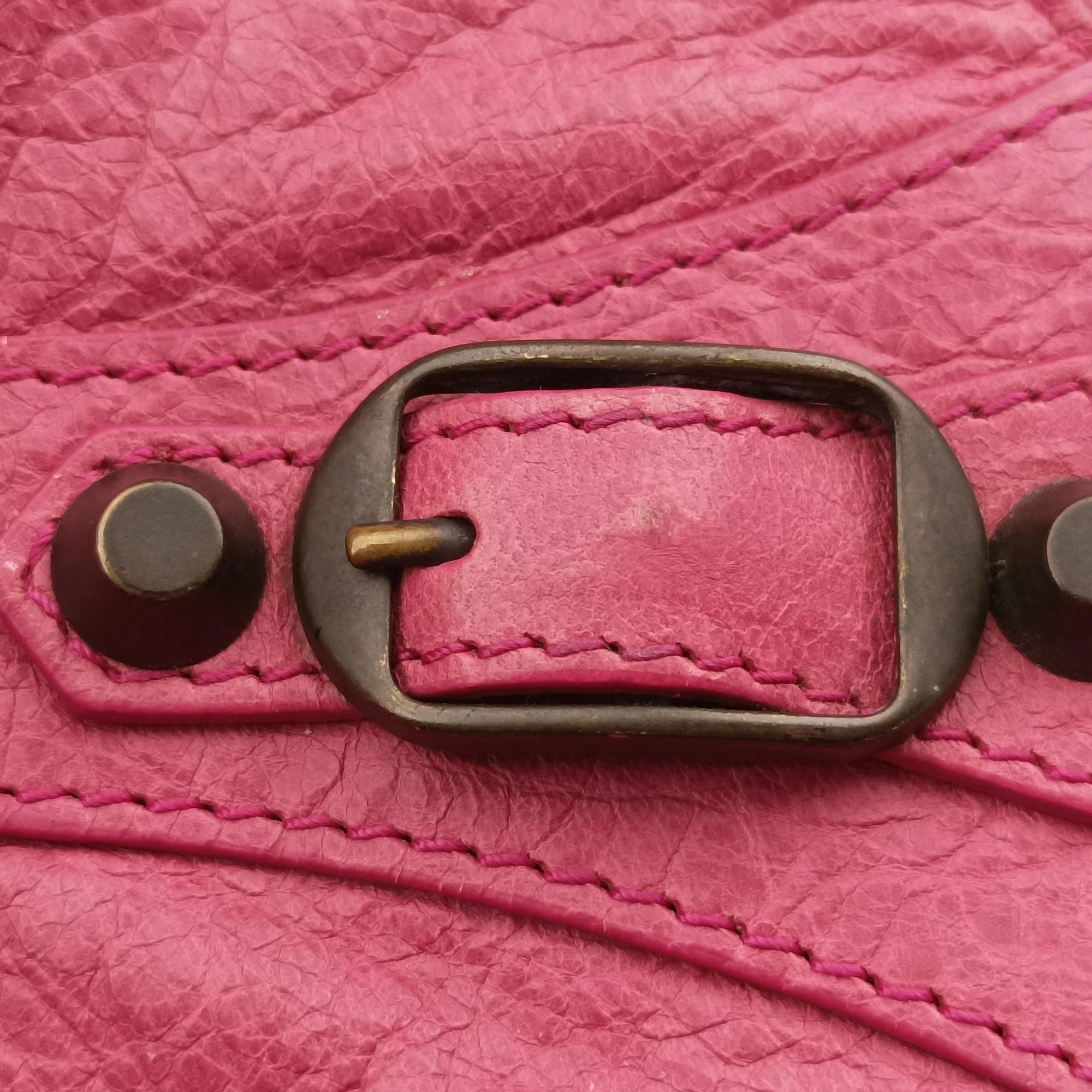 Pre-owned Balenciaga Classic Folk Messenger Pink lambskin  shoulderbag | stylenewstar