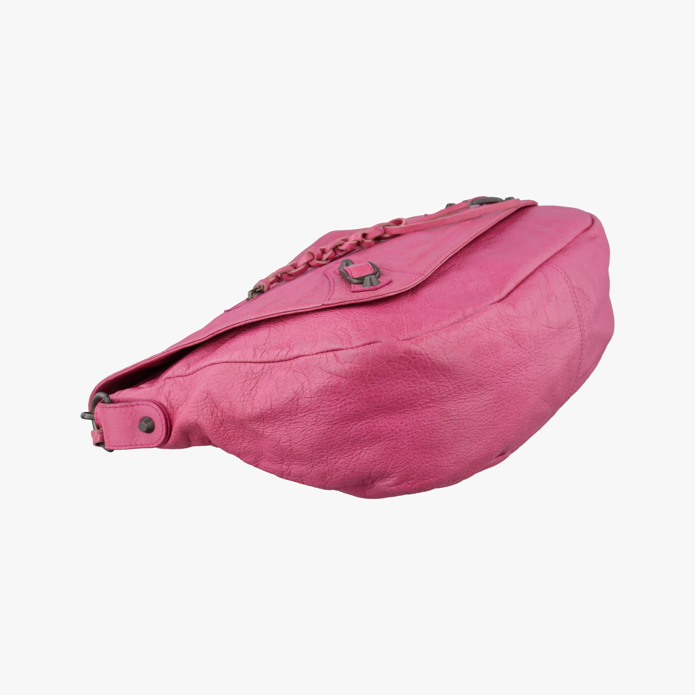 Pre-owned Balenciaga Classic Folk Messenger Pink lambskin  shoulderbag | stylenewstar