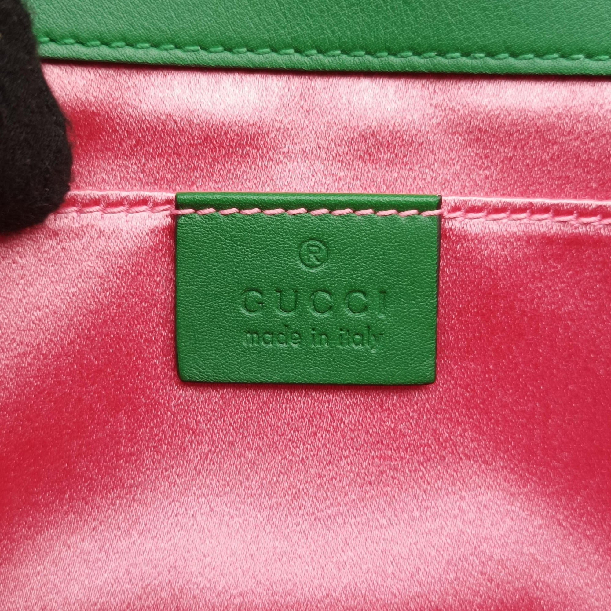 Pre-owned Gucci Brocade Broadway Green fabric 466925 shoulderbag | stylenewstar