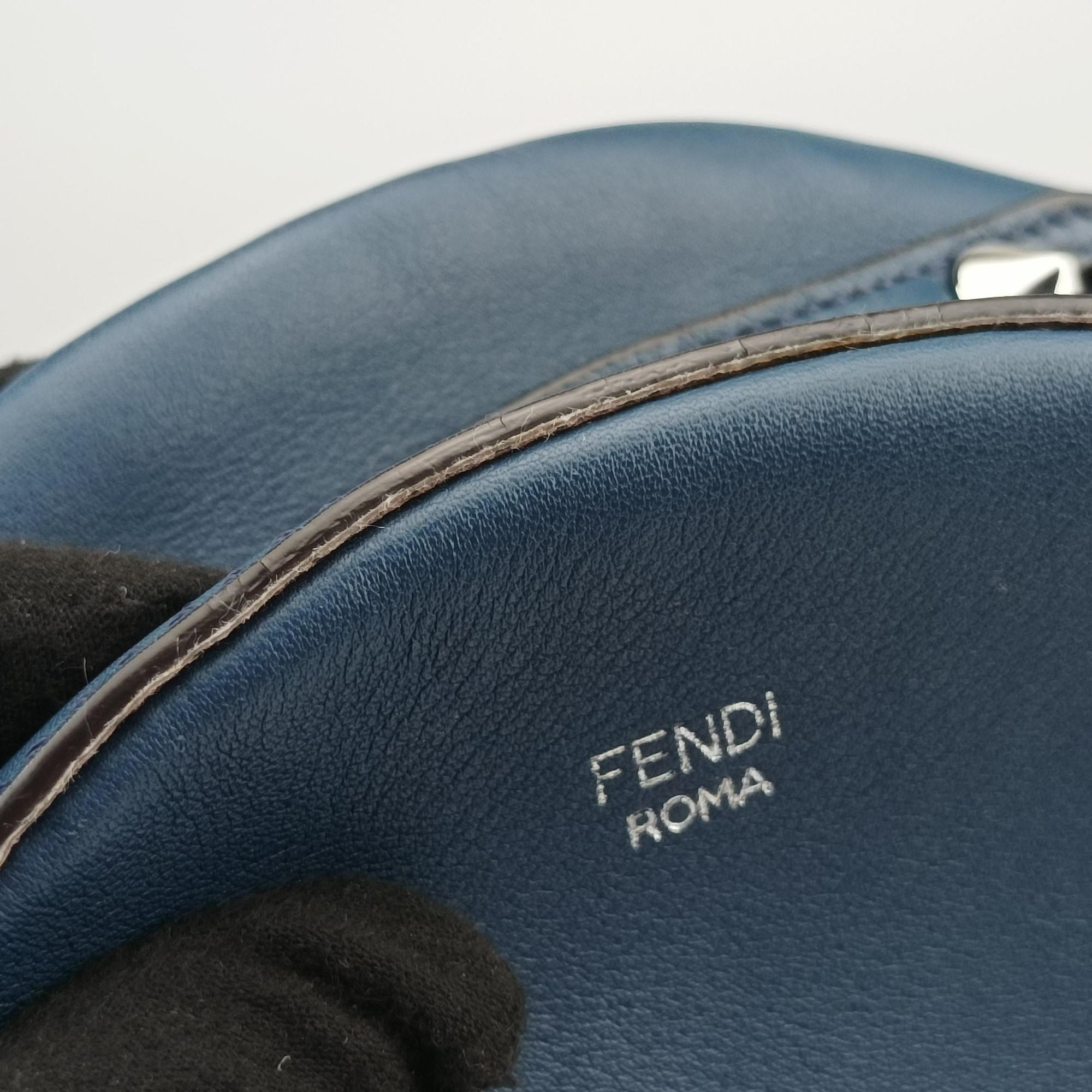 Pre-owned Fendi Studs By the Way Blue Leather 8BT281 shoulderbag | stylenewstar