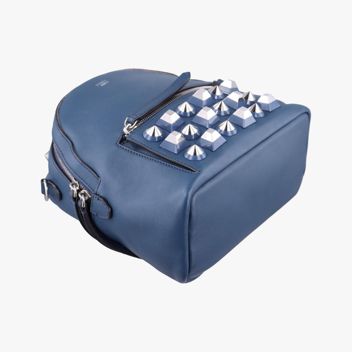 Pre-owned Fendi Studs By the Way Blue Leather 8BT281 shoulderbag | stylenewstar