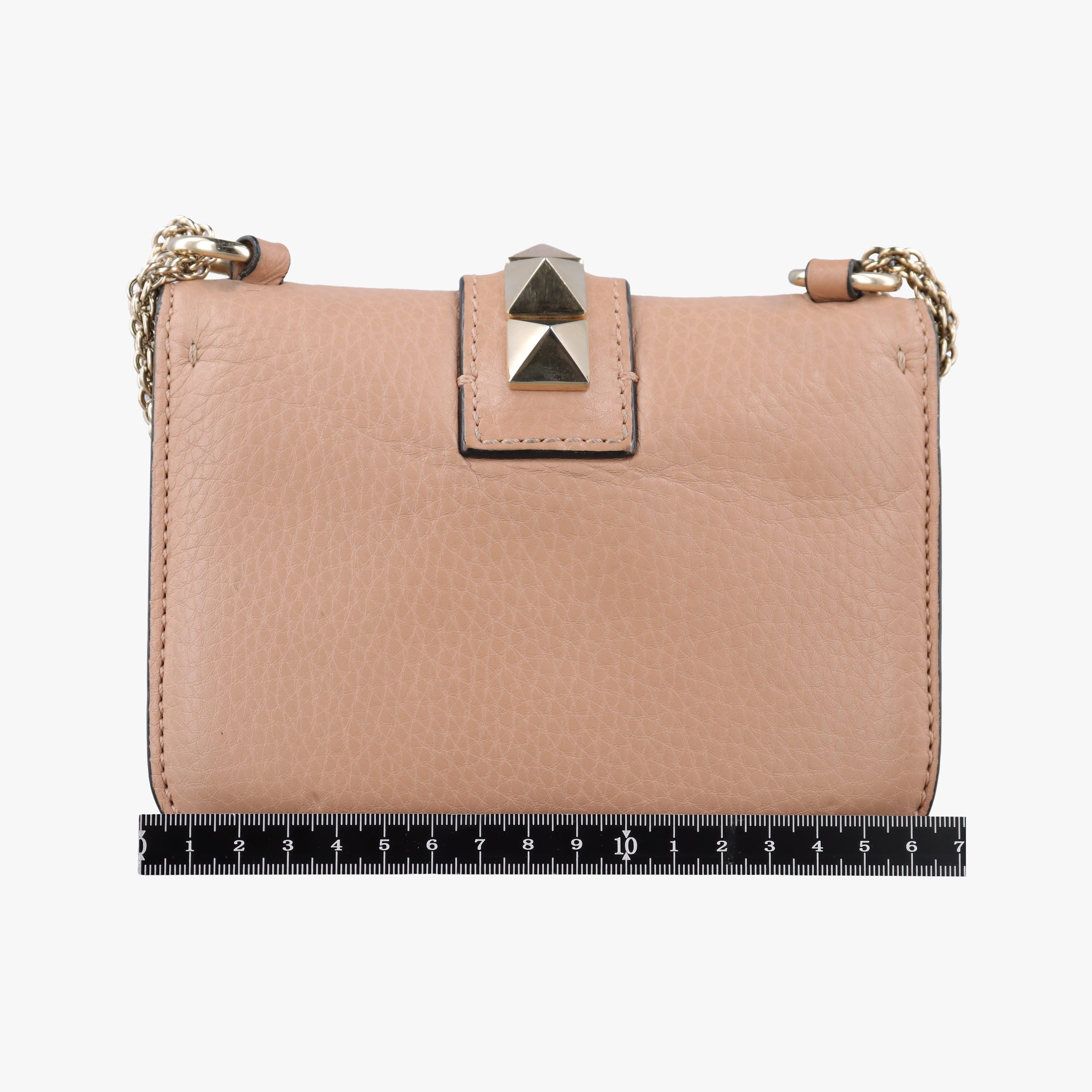 Pre-owned Valentino Rockstud Glam Lock Camel Leather  shoulderbag | stylenewstar