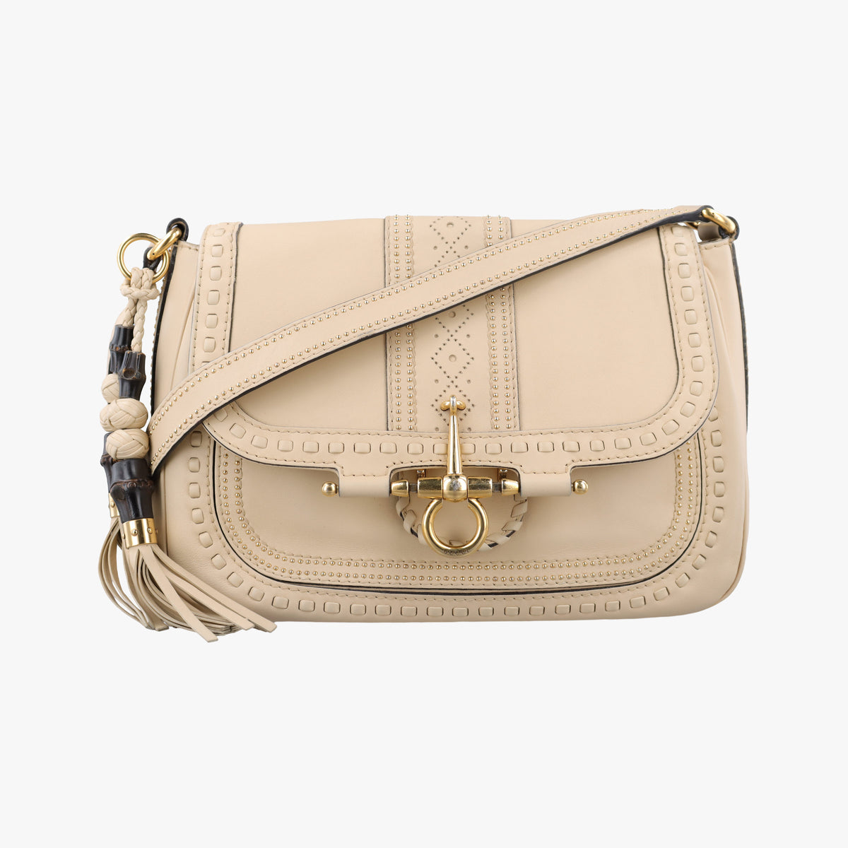 Pre-owned Gucci Snaffle Bit Beige Leather 263955 shoulderbag | stylenewstar