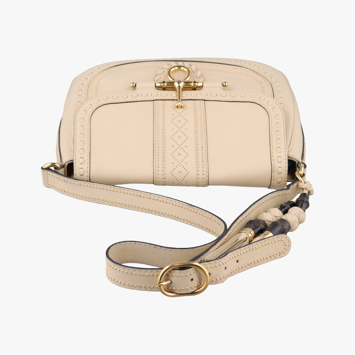 Pre-owned Gucci Snaffle Bit Beige Leather 263955 shoulderbag | stylenewstar