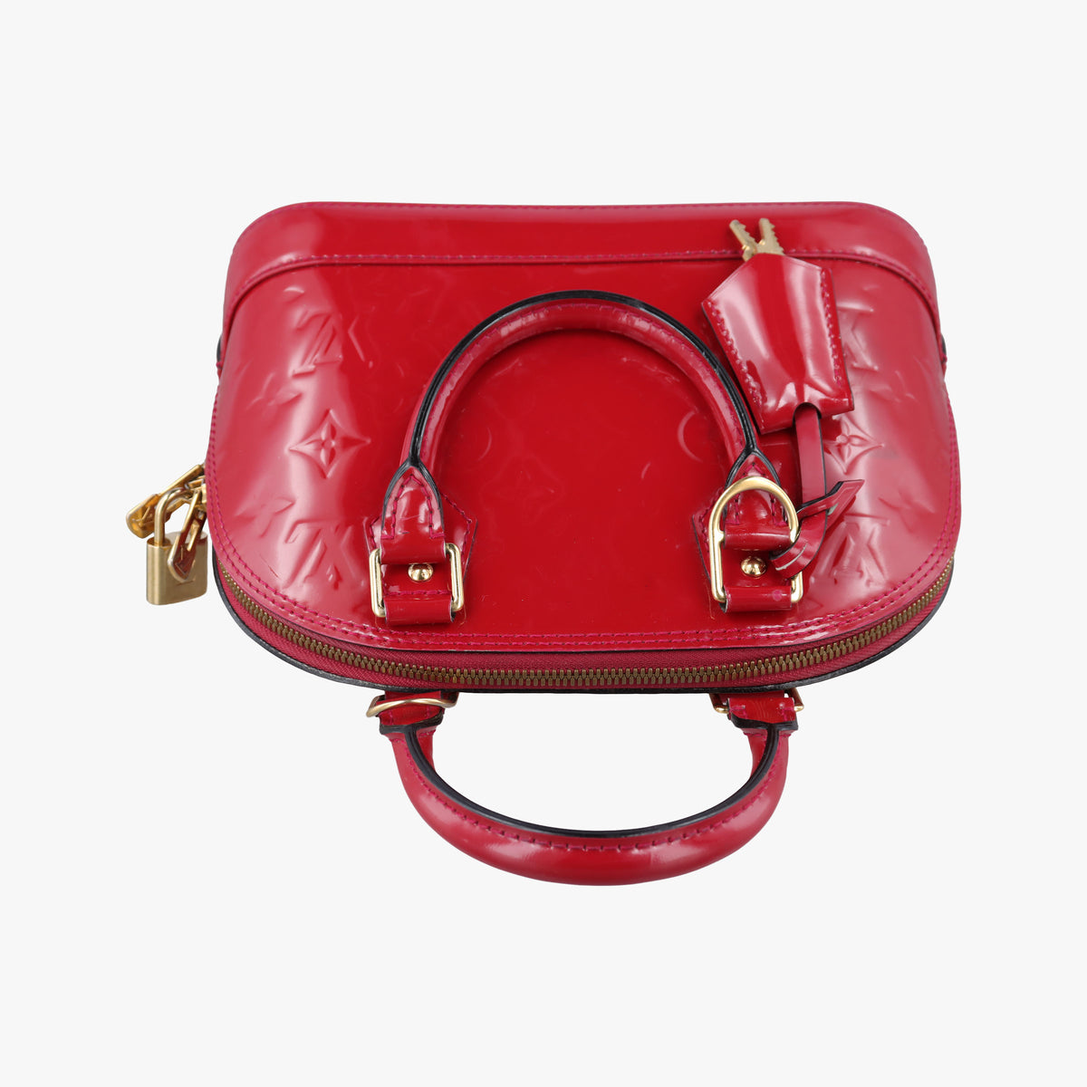 Pre-owned Louis Vuitton Alma BB pomme d'amour Vernis M90174 shoulderbag | stylenewstar