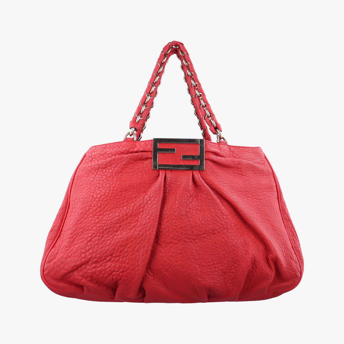 Pre-owned Fendi Mia Red Leather 8BR616 handbag | stylenewstar