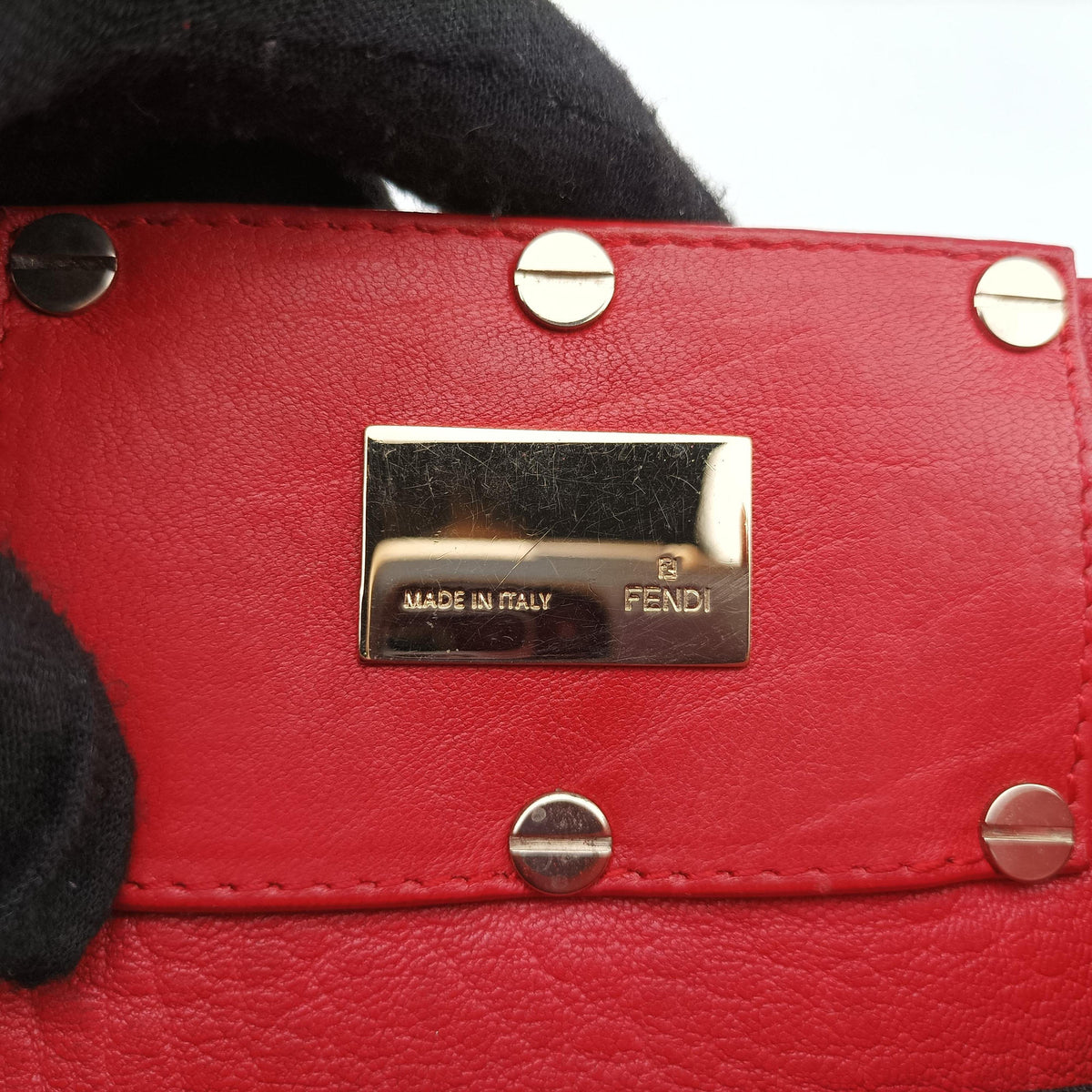 Pre-owned Fendi Mia Red Leather 8BR616 handbag | stylenewstar