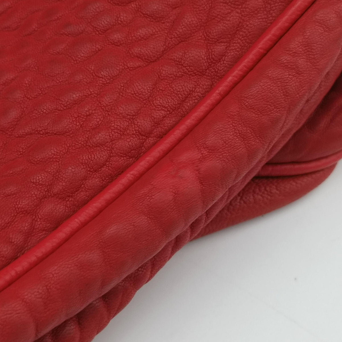 Pre-owned Fendi Mia Red Leather 8BR616 handbag | stylenewstar