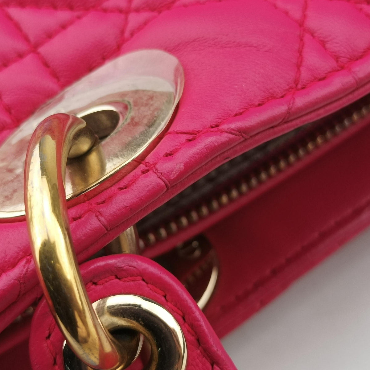Vintage Christian Dior Lady dior Rose Lambskin  handbag | stylenewstar