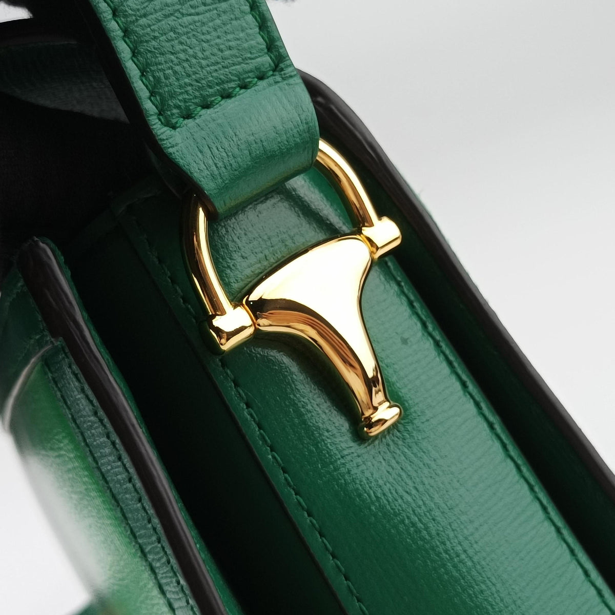 Pre-owned Gucci Horsebit 1955 Green Leather 602204 shoulderbag | stylenewstar