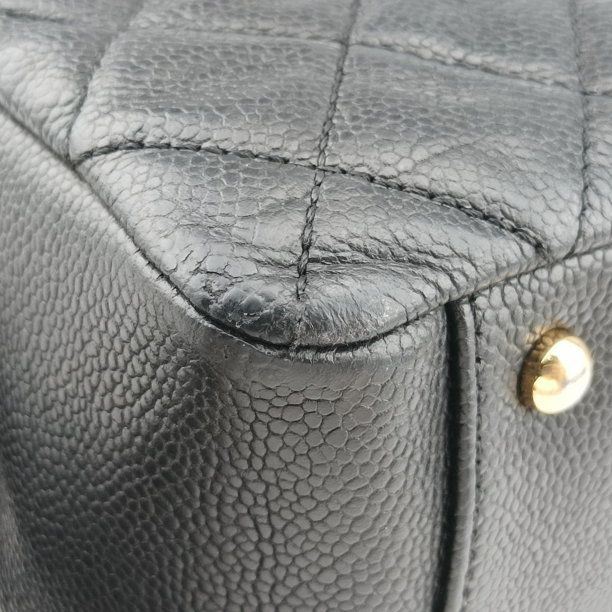 Pre-owned Chanel Matelasse Cocomark GST Black Leather A66865 shoulderbag | stylenewstar
