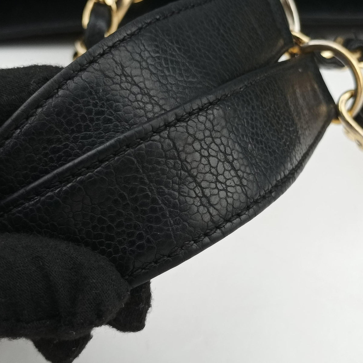 Pre-owned Chanel Matelasse Cocomark GST Black Leather A66865 shoulderbag | stylenewstar