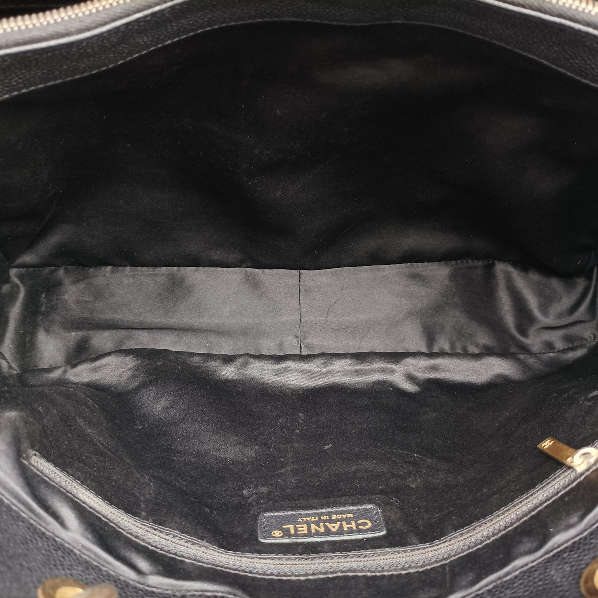 Pre-owned Chanel Matelasse Cocomark GST Black Leather A66865 shoulderbag | stylenewstar
