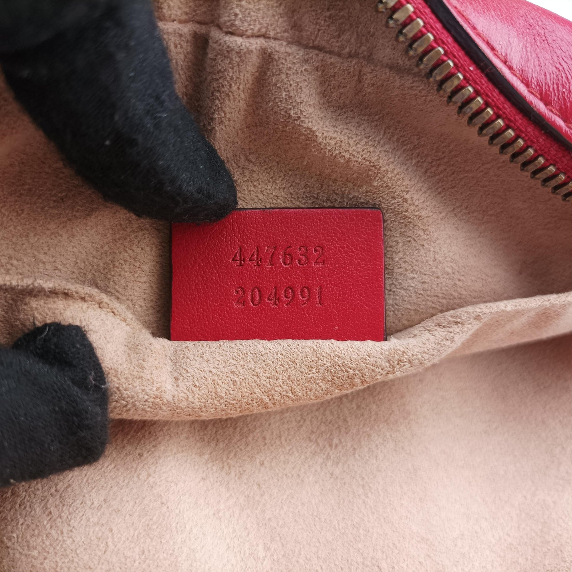 Pre-owned Gucci GG Marmont Red Leather 447632 shoulderbag | stylenewstar