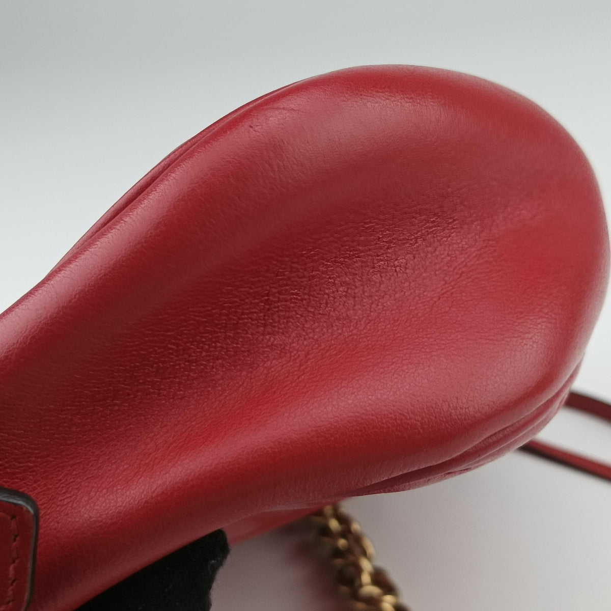 Pre-owned Gucci GG Marmont Red Leather 447632 shoulderbag | stylenewstar
