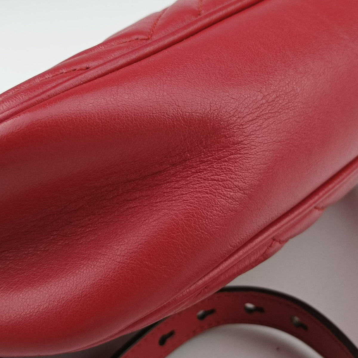 Pre-owned Gucci GG Marmont Red Leather 447632 shoulderbag | stylenewstar