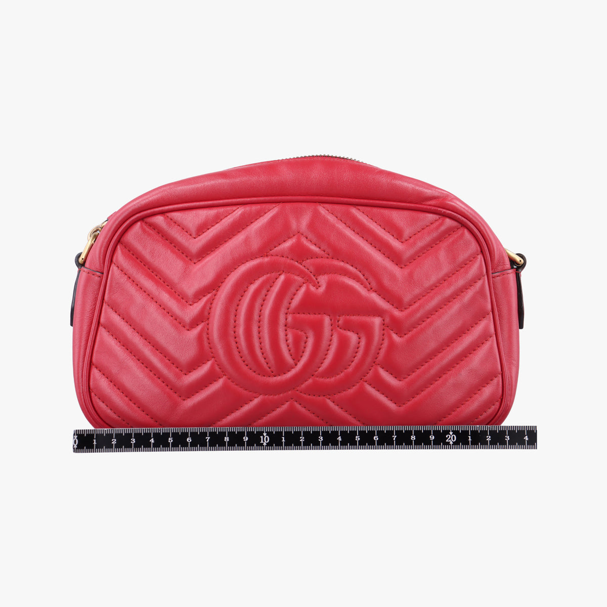 Pre-owned Gucci GG Marmont Red Leather 447632 shoulderbag | stylenewstar