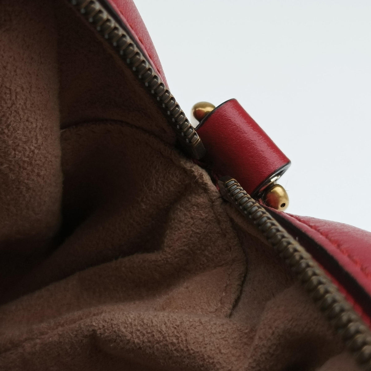 Pre-owned Gucci GG Marmont Red Leather 447632 shoulderbag | stylenewstar