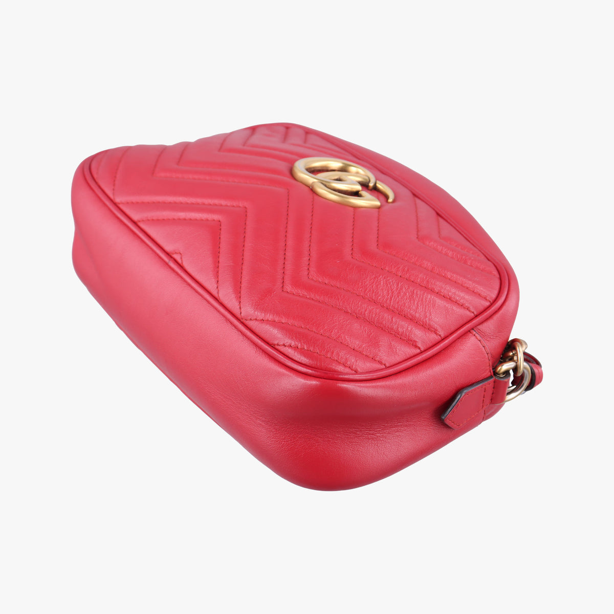 Pre-owned Gucci GG Marmont Red Leather 447632 shoulderbag | stylenewstar