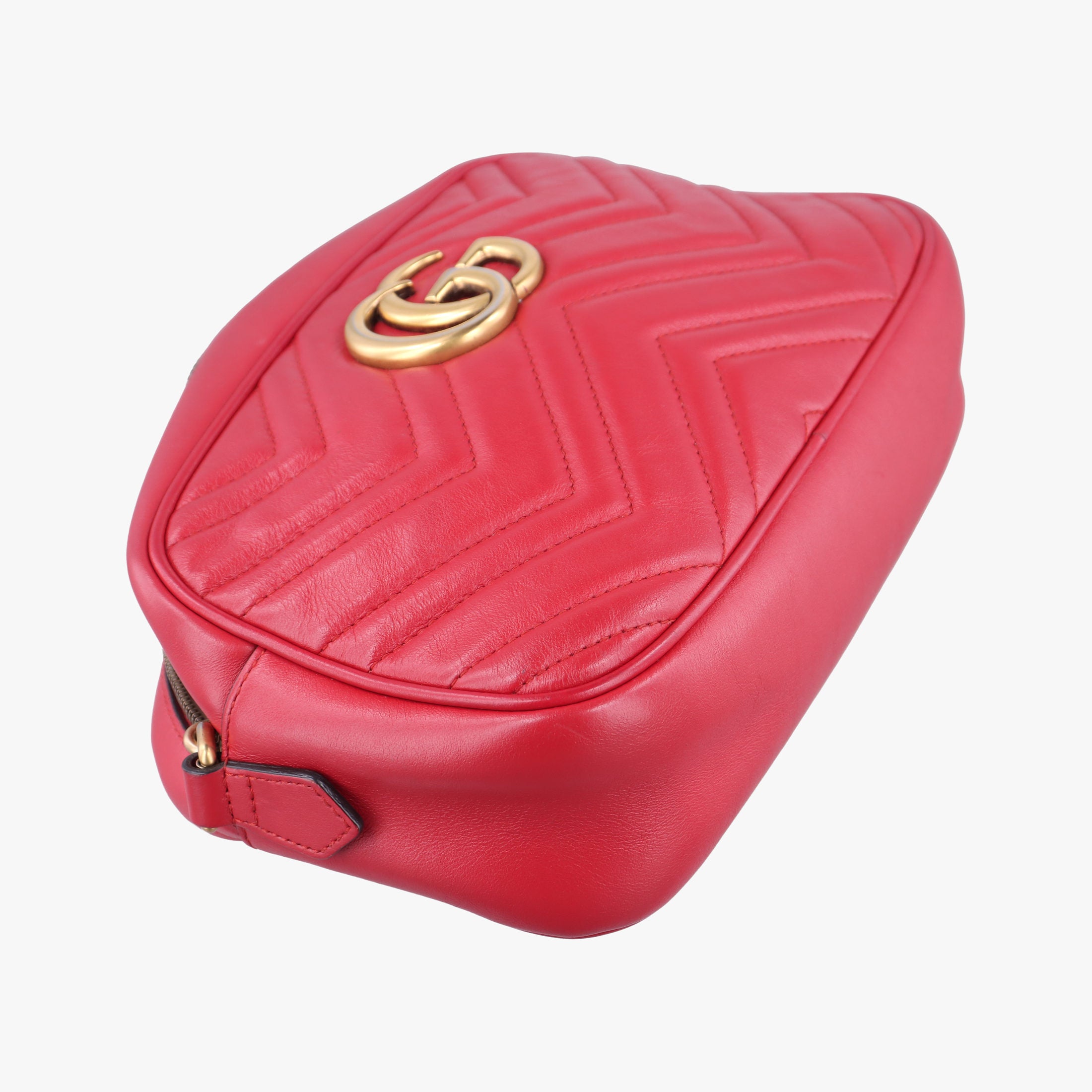 Pre-owned Gucci GG Marmont Red Leather 447632 shoulderbag | stylenewstar