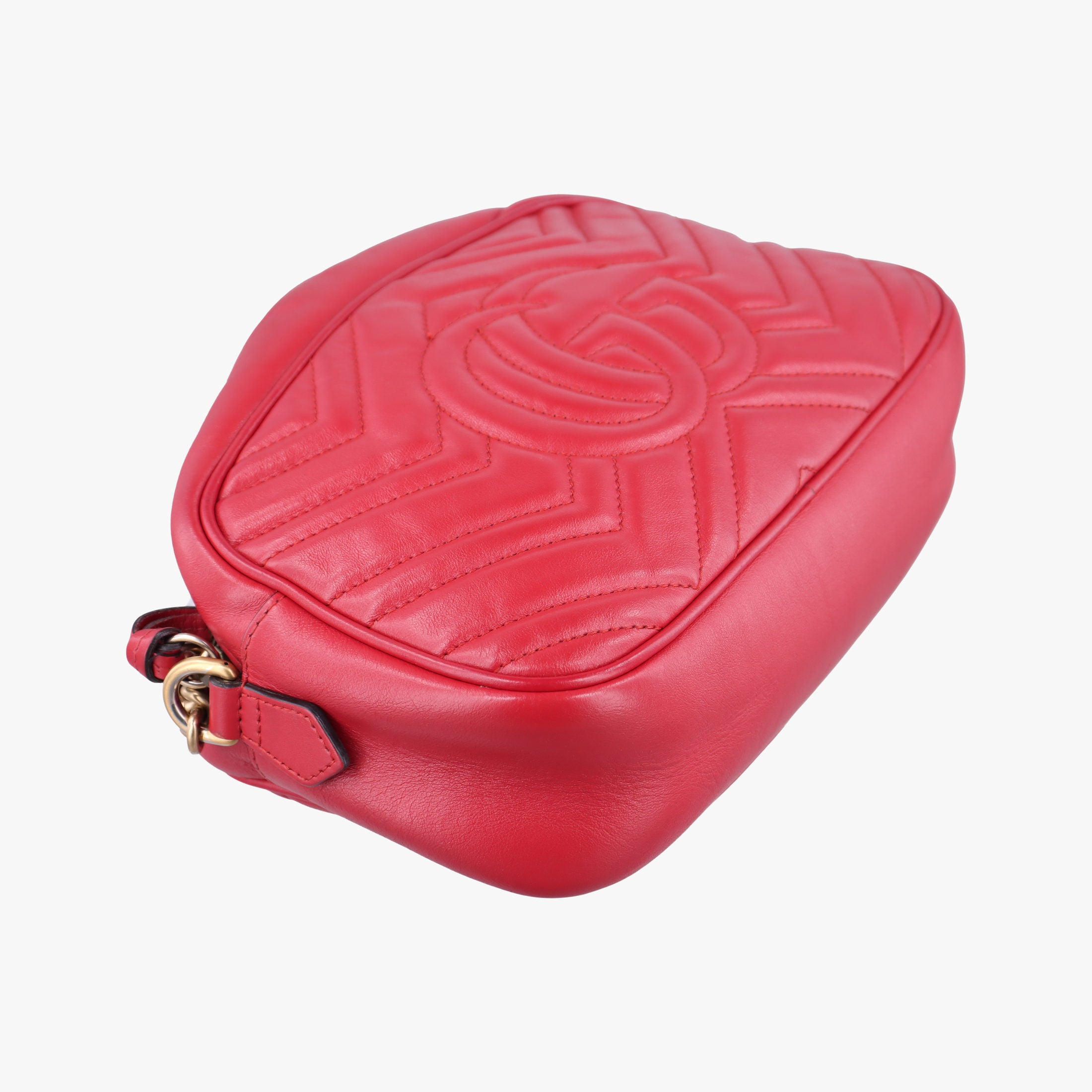 Pre-owned Gucci GG Marmont Red Leather 447632 shoulderbag | stylenewstar