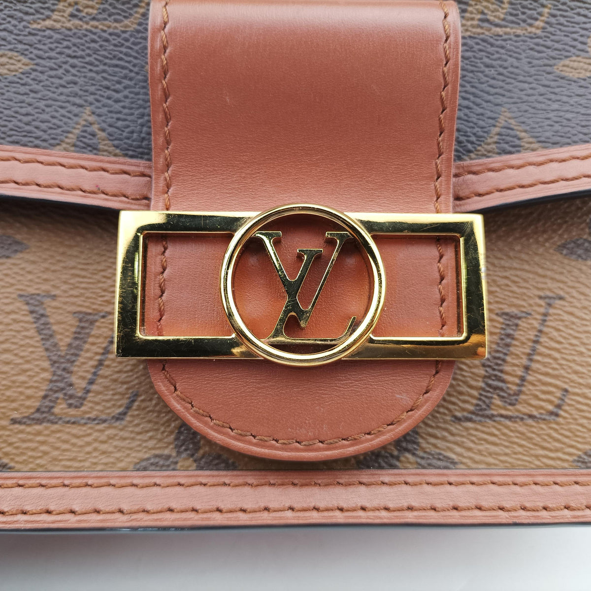 Pre-owned Louis Vuitton Portefeuille Dauphine Brown Monogram Reverse M68746 shoulderbag | stylenewstar