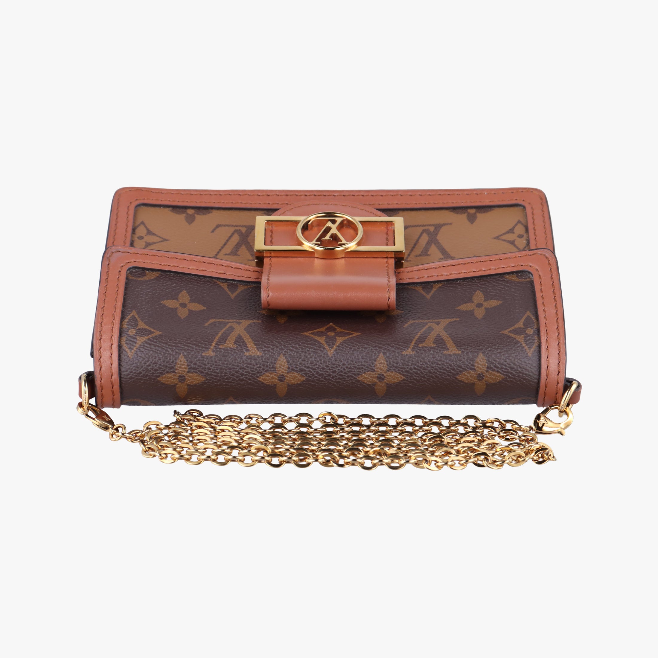 Pre-owned Louis Vuitton Portefeuille Dauphine Brown Monogram Reverse M68746 shoulderbag | stylenewstar