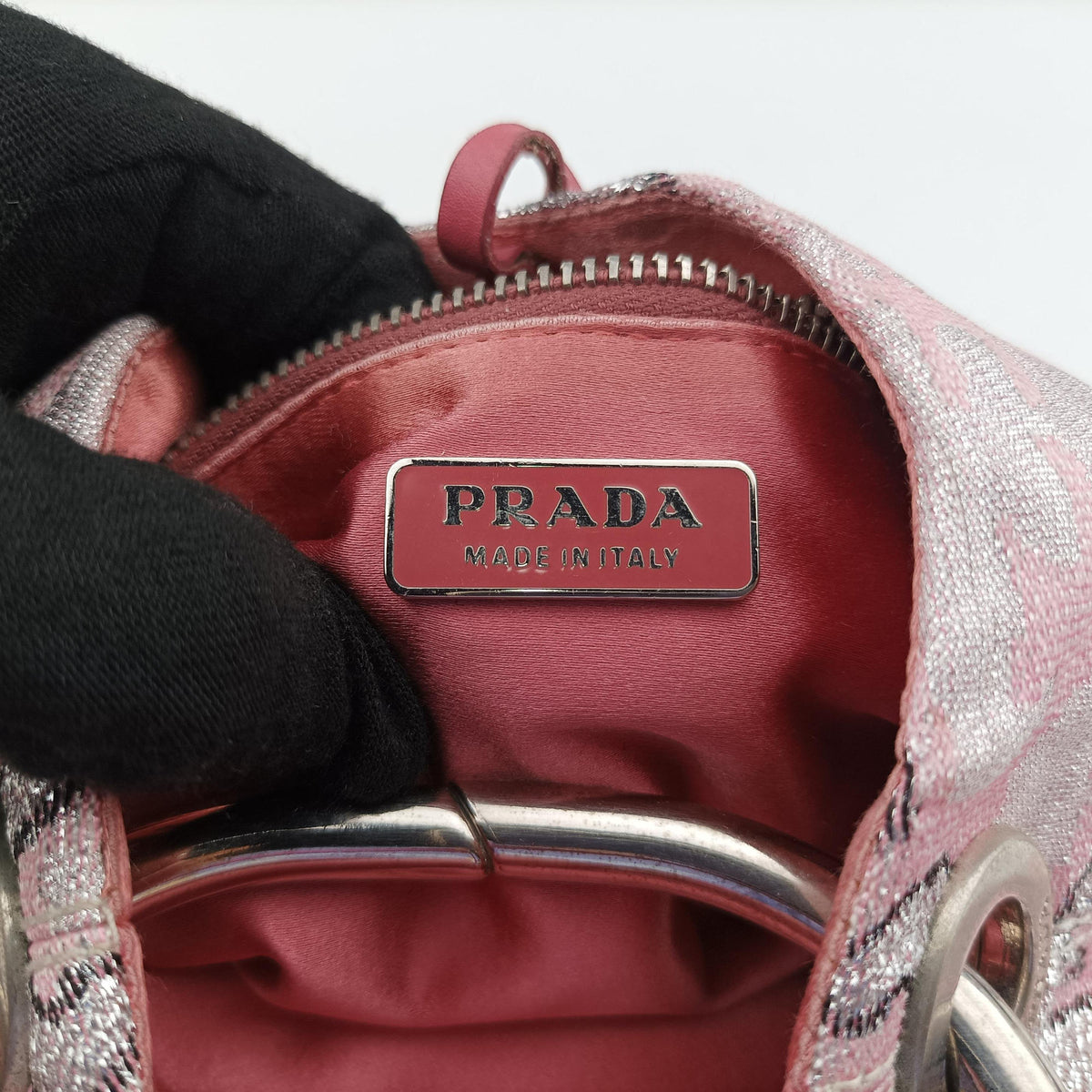 Pre-owned Prada Brocade Pink Silk  handbag | stylenewstar