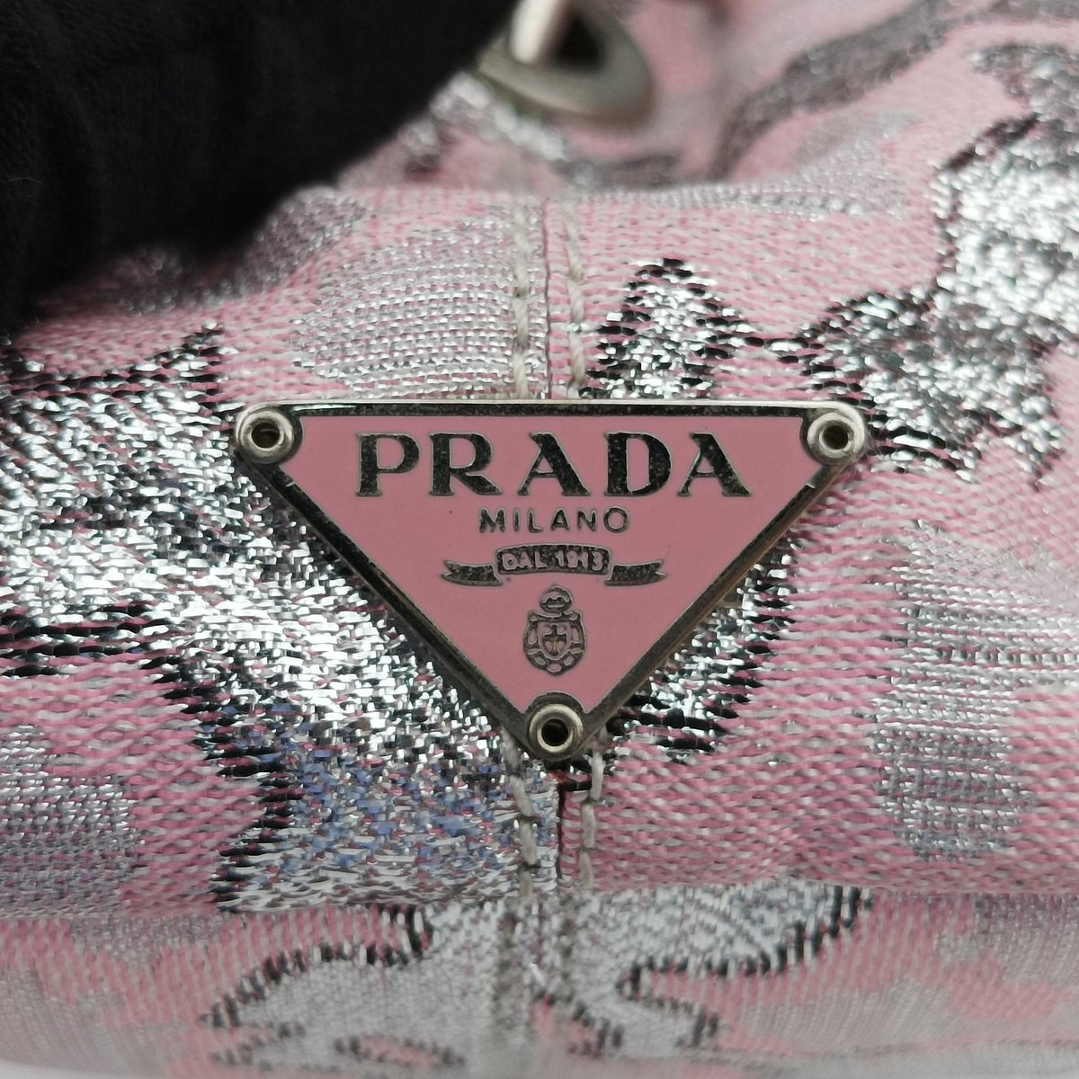 Pre-owned Prada Brocade Pink Silk  handbag | stylenewstar