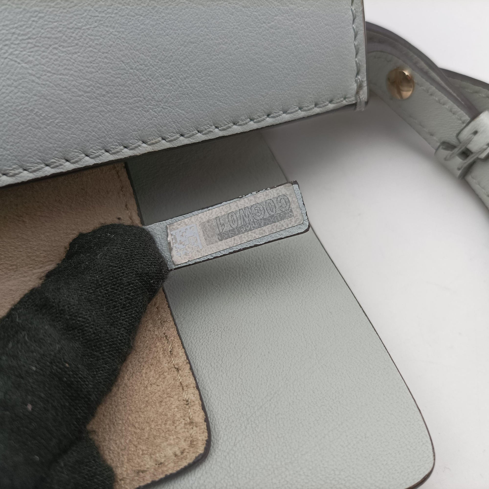 Pre-owned Chloe FAYE Blue×Grey Leather × suede  shoulderbag | stylenewstar