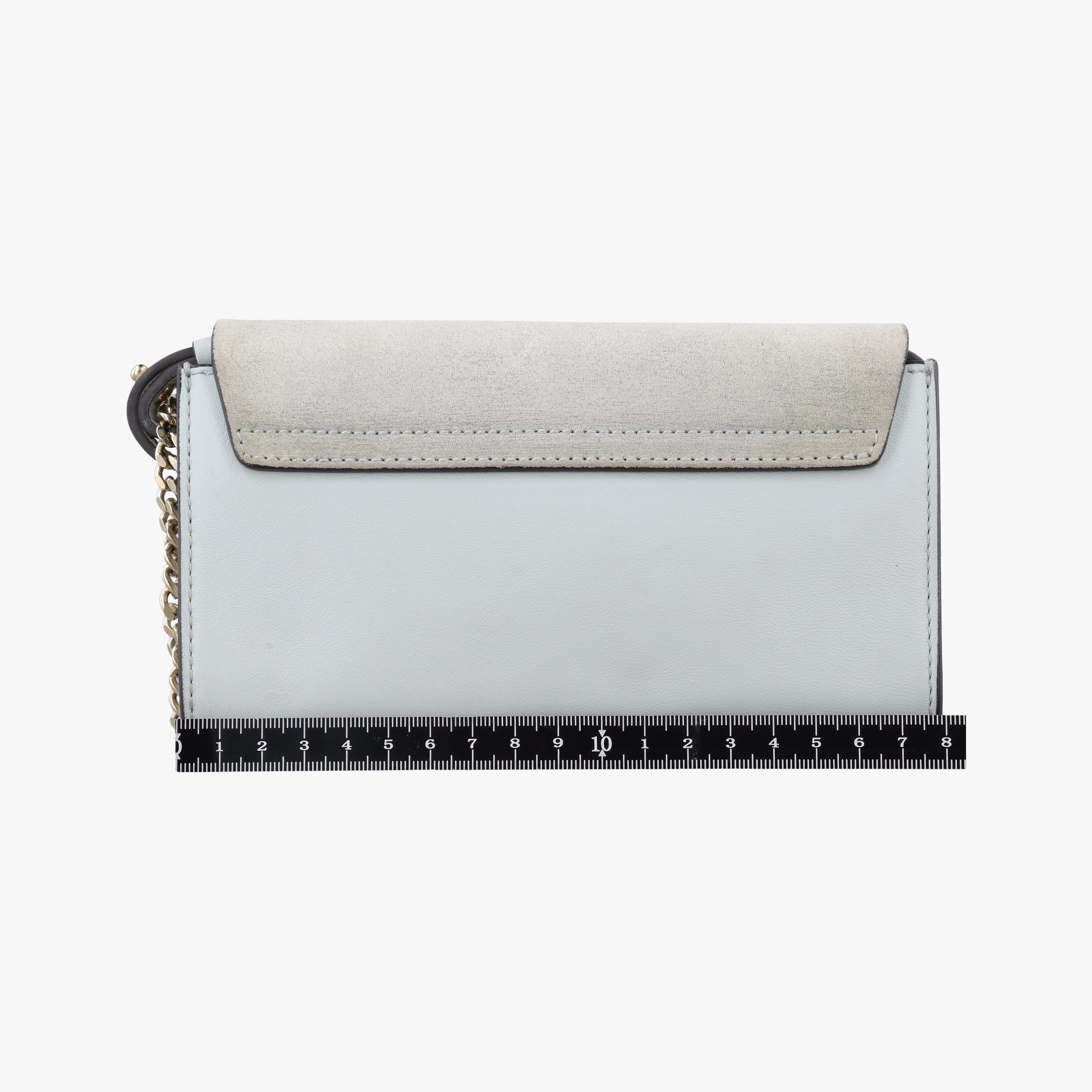 Pre-owned Chloe FAYE Blue×Grey Leather × suede  shoulderbag | stylenewstar