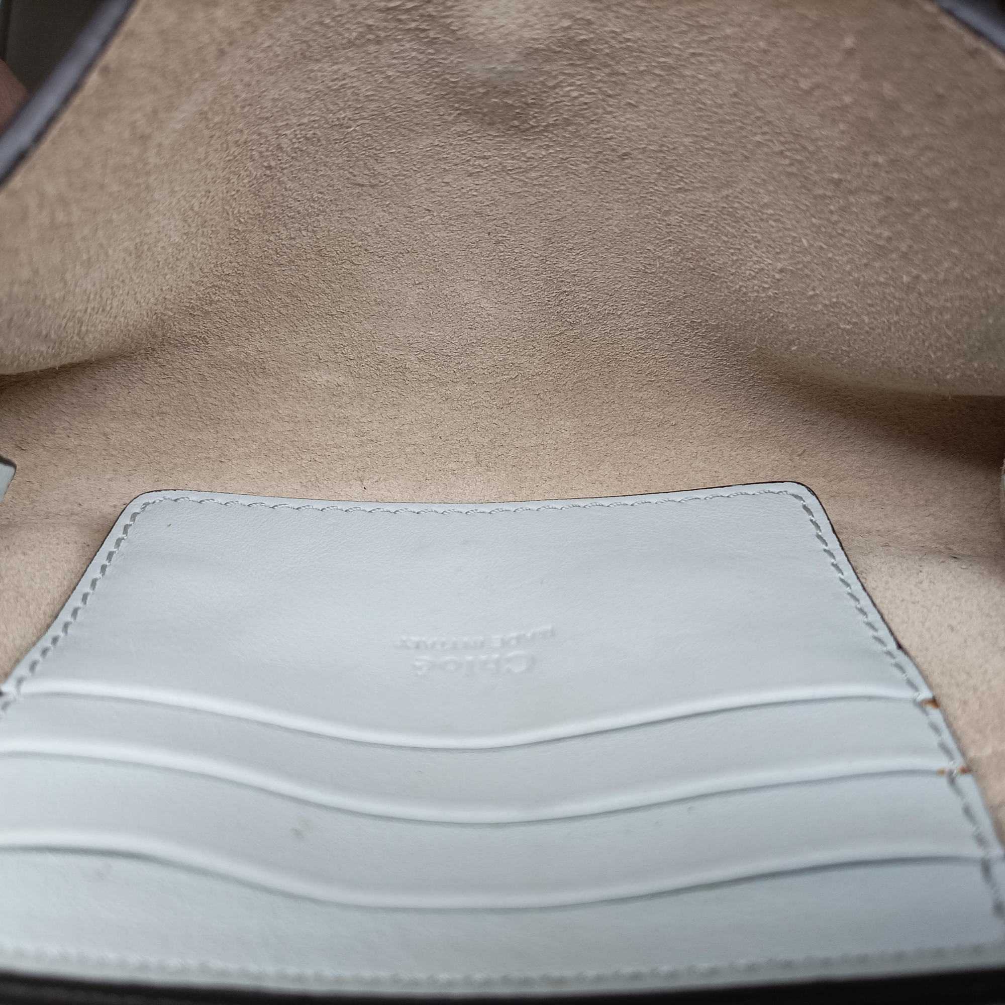 Pre-owned Chloe FAYE Blue×Grey Leather × suede  shoulderbag | stylenewstar