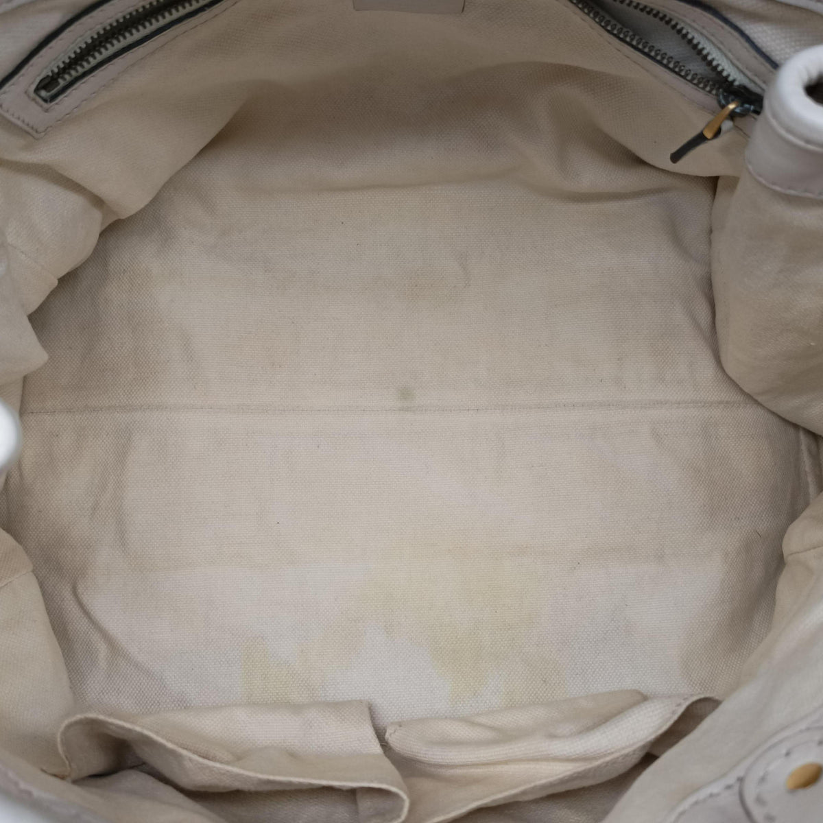 Pre-owned Gucci GG Running White×Beige Canvas×Leather 247183 handbag | stylenewstar
