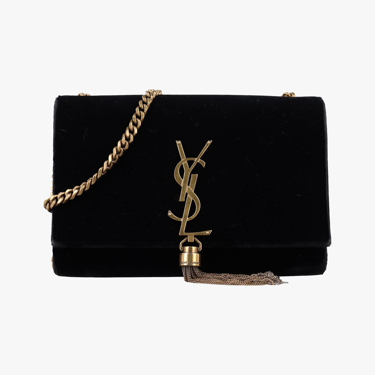 Secondhand Yves Saint Laurent KATE Black velour 474366 shoulderbag | stylenewstar