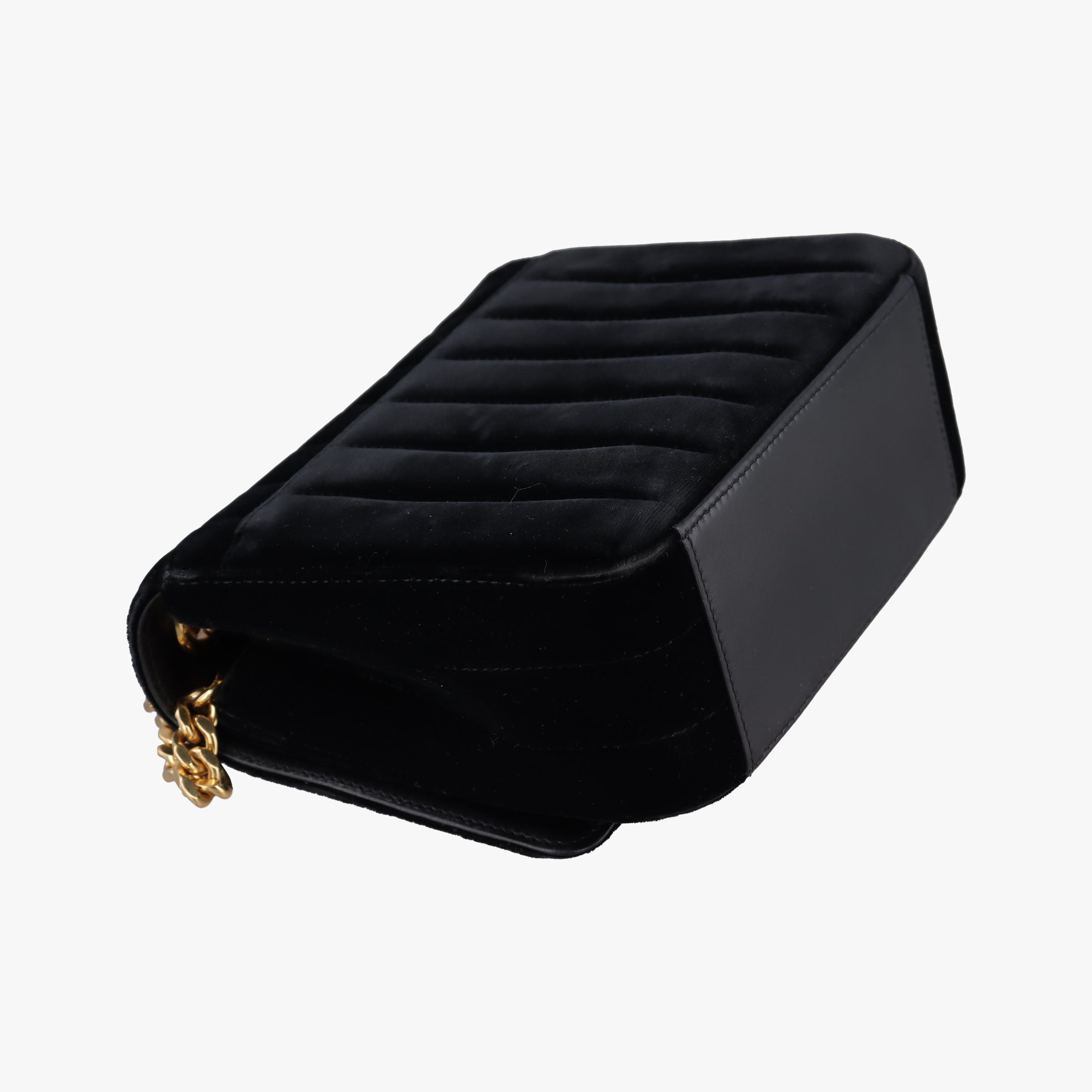 Vintage Yves Saint Laurent VICKY Black velour 538439 shoulderbag | stylenewstar