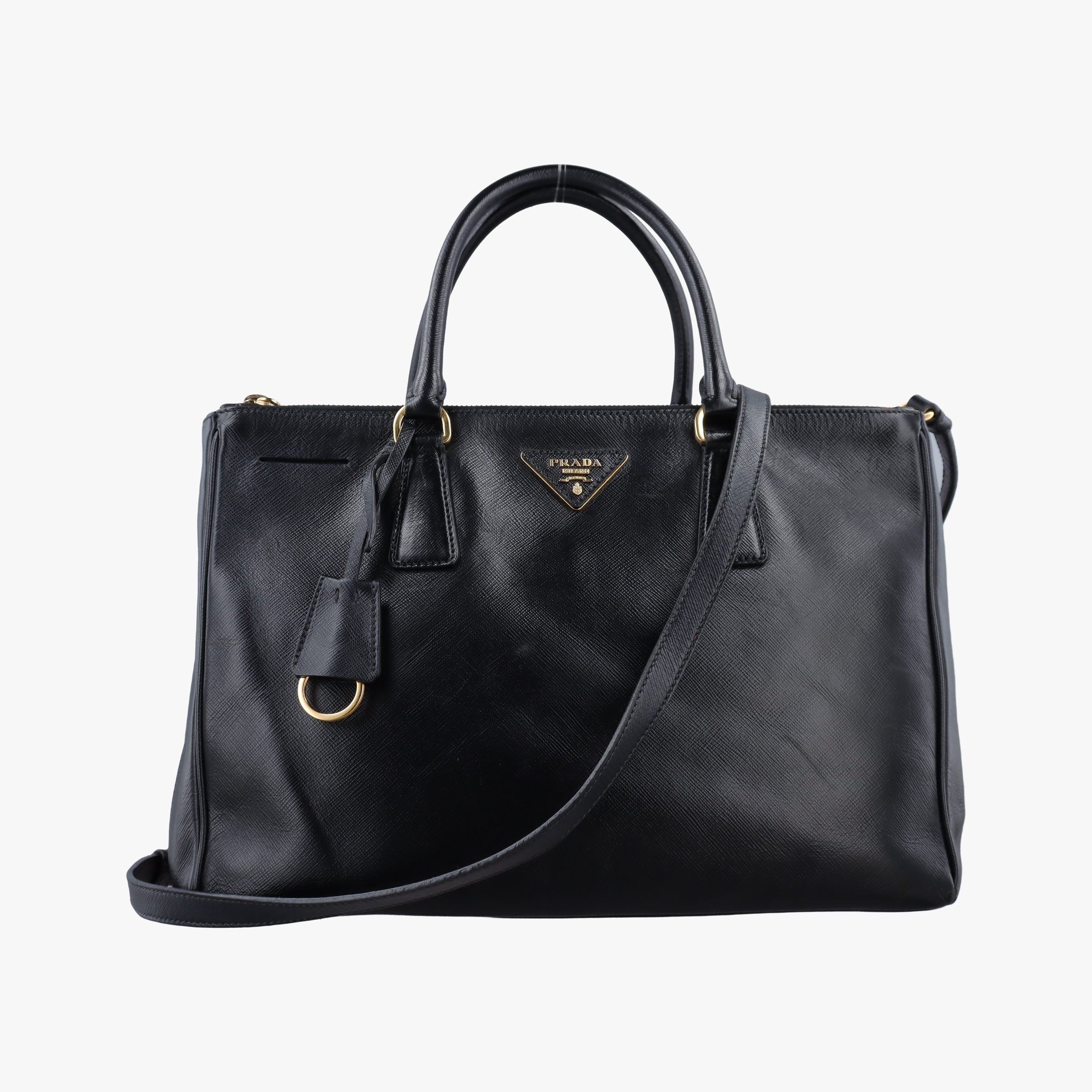 Pre-owned Prada Galleria Black SAFFIANO Leather BN2274 shoulderbag | stylenewstar