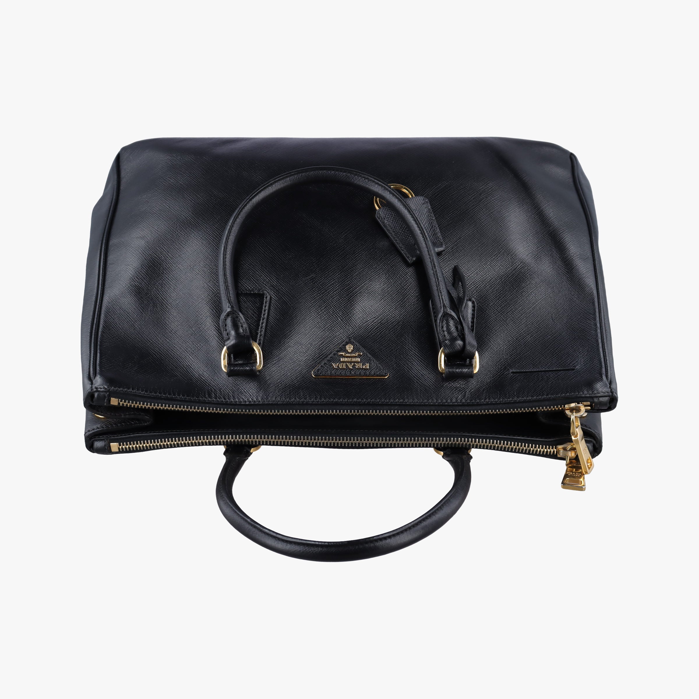 Pre-owned Prada Galleria Black SAFFIANO Leather BN2274 shoulderbag | stylenewstar
