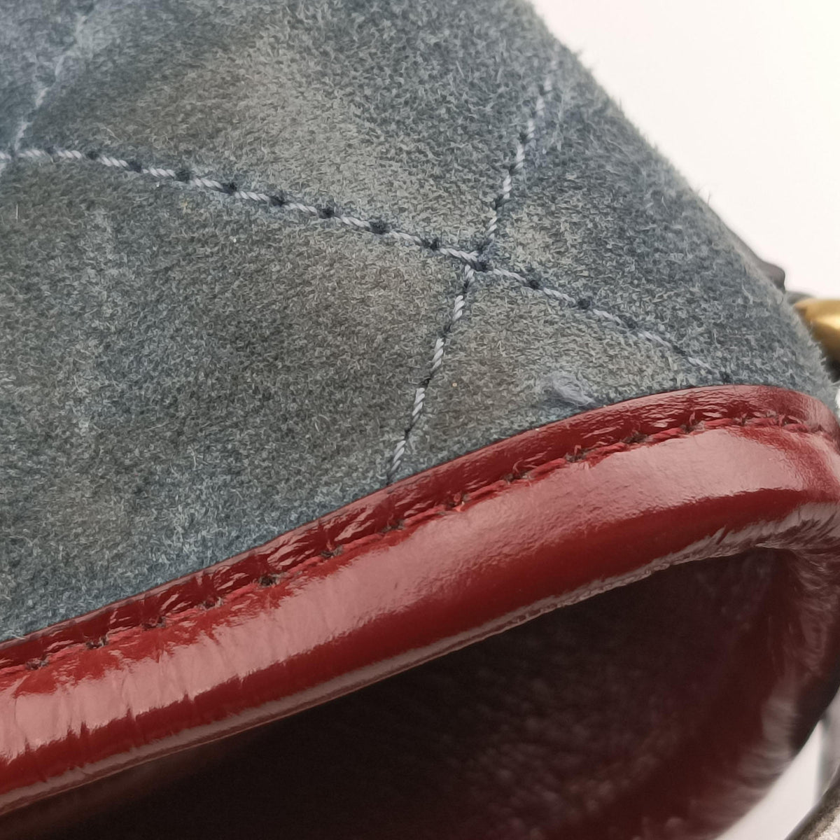 Pre-owned Chanel GABRIELLE Blue×Black×Red Leather×Suede A93825 shoulderbag | stylenewstar