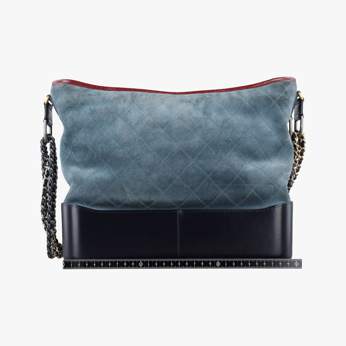 Pre-owned Chanel GABRIELLE Blue×Black×Red Leather×Suede A93825 shoulderbag | stylenewstar