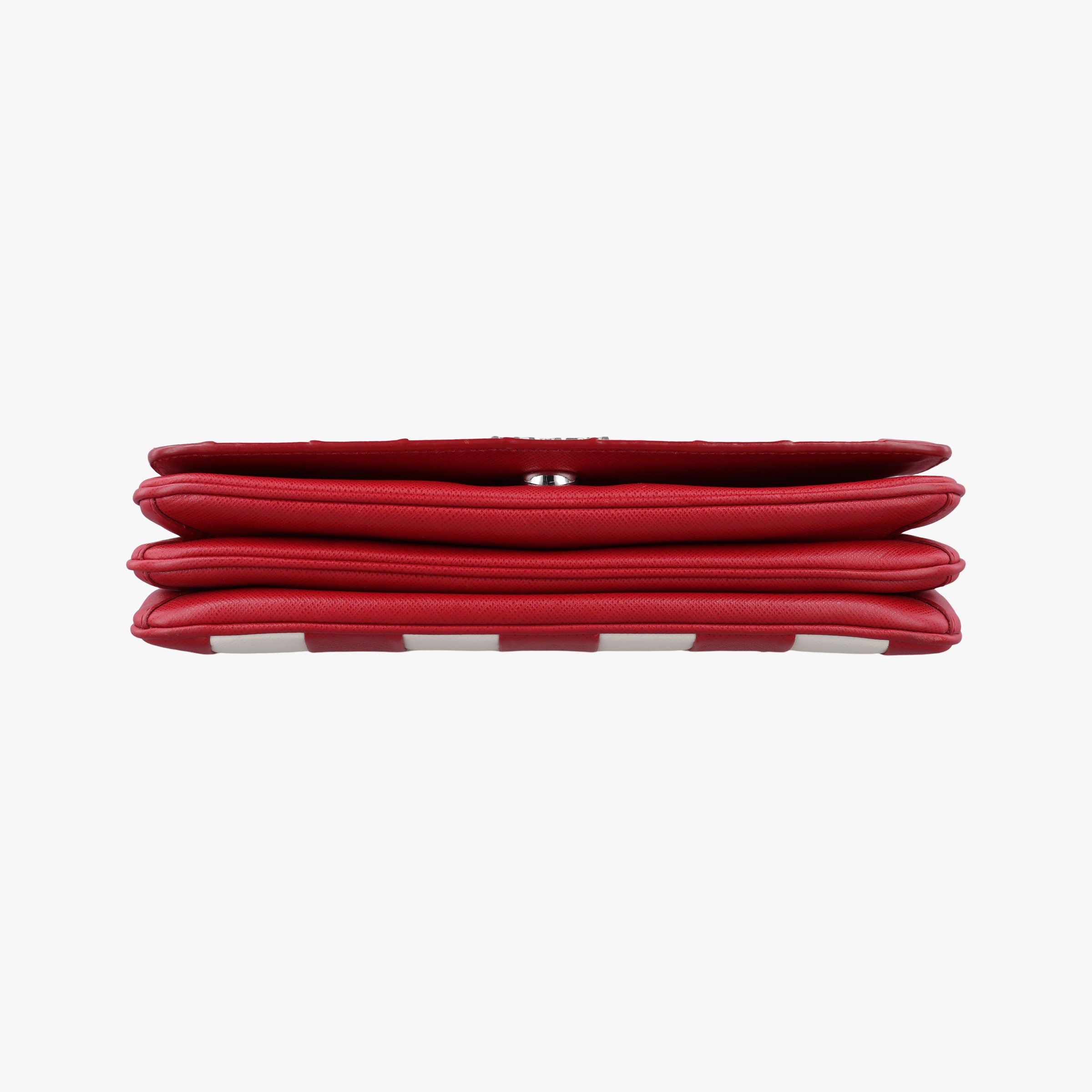Vintage Prada stripe Baiade Red×white SAFFIANO Leather 1BD009 shoulderbag | stylenewstar