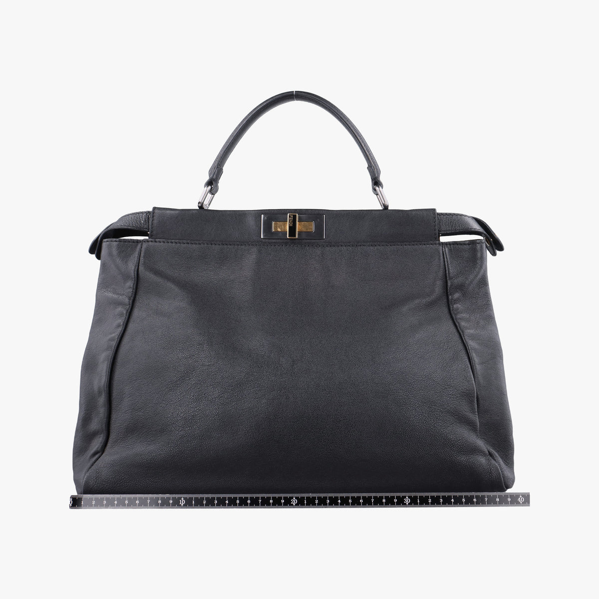 Pre-owned Fendi PEEKABOO Large Black Leather 8BN210 shoulderbag | stylenewstar