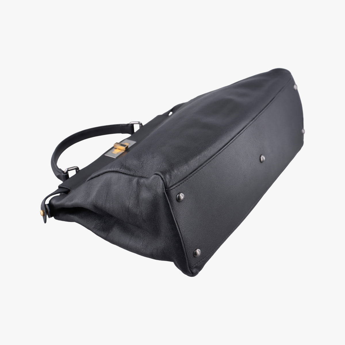 Pre-owned Fendi PEEKABOO Large Black Leather 8BN210 shoulderbag | stylenewstar